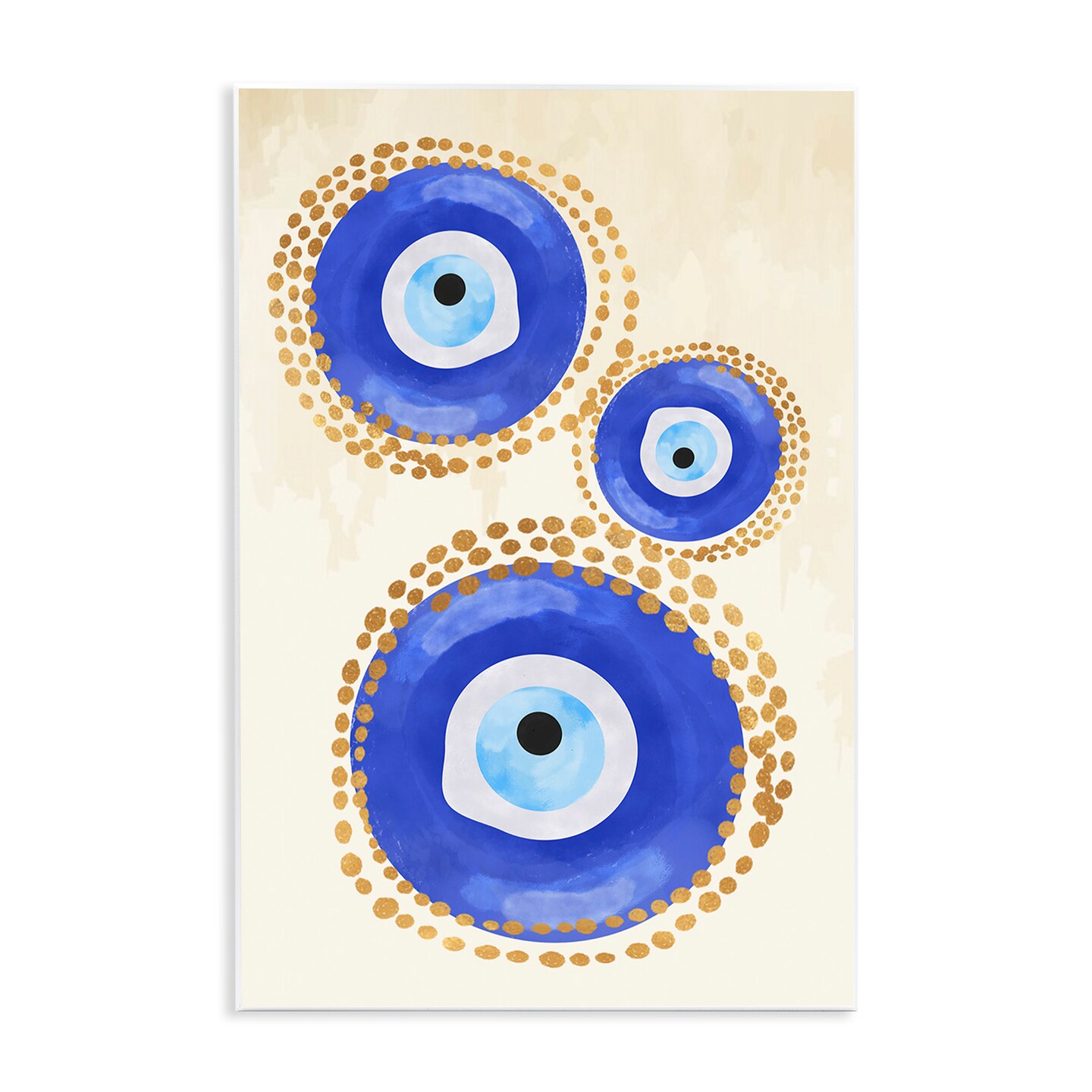 Stupell Industries Round Blue Evil Eye Pattern Wall Plaque Art