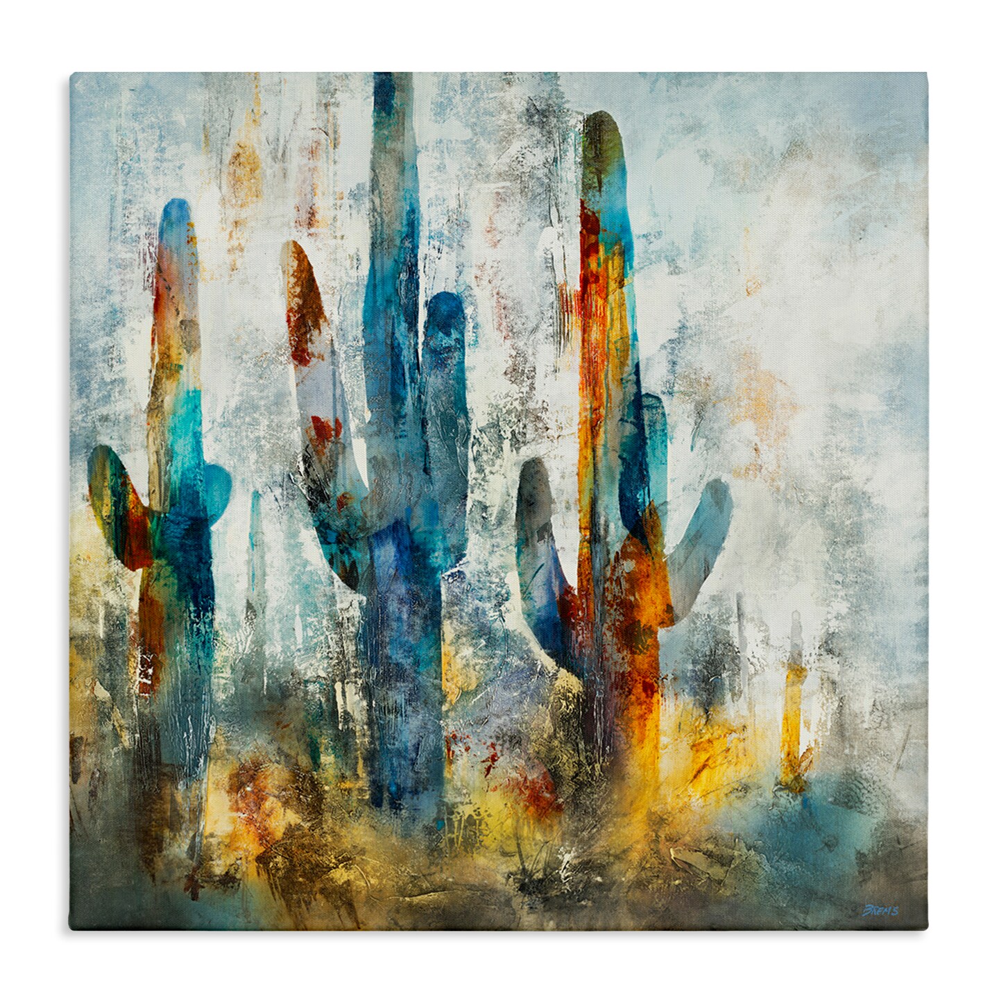 Stupell Industries Abstract Vibrant Cacti Silhouettes Canvas Wall Art