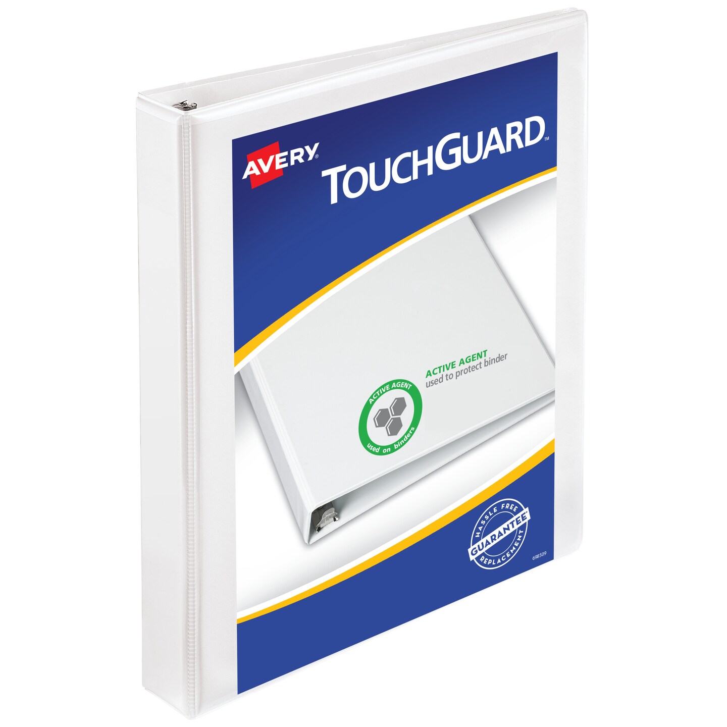 Avery TouchGuard Protection View 3 Ring Binder, Clear View Cover, 1" Slant Rings, 1 White Binder (17141)