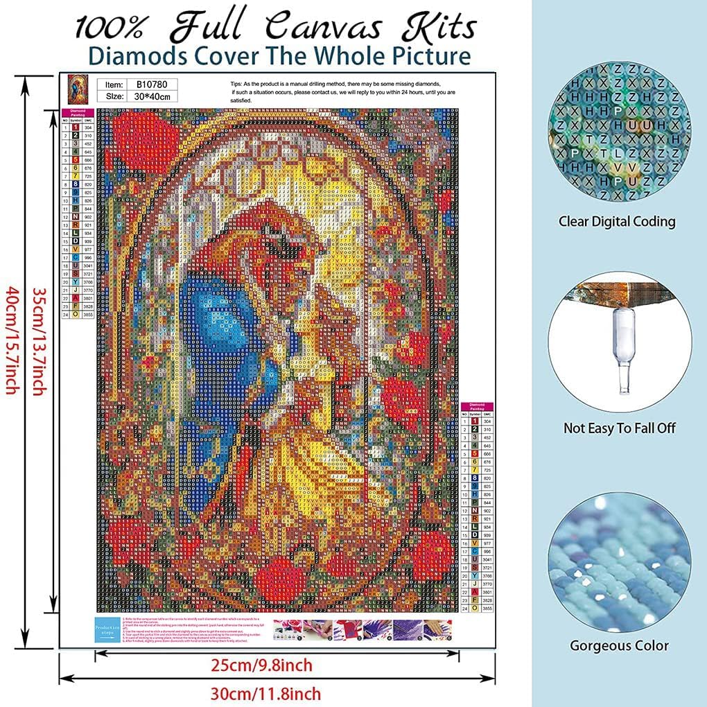 Diamond painting kits for adults.Cartoon Diamond Art Full Drill Round Gem Art 5D Diamond Dots Suitable for Home Wall Decor 12x16"