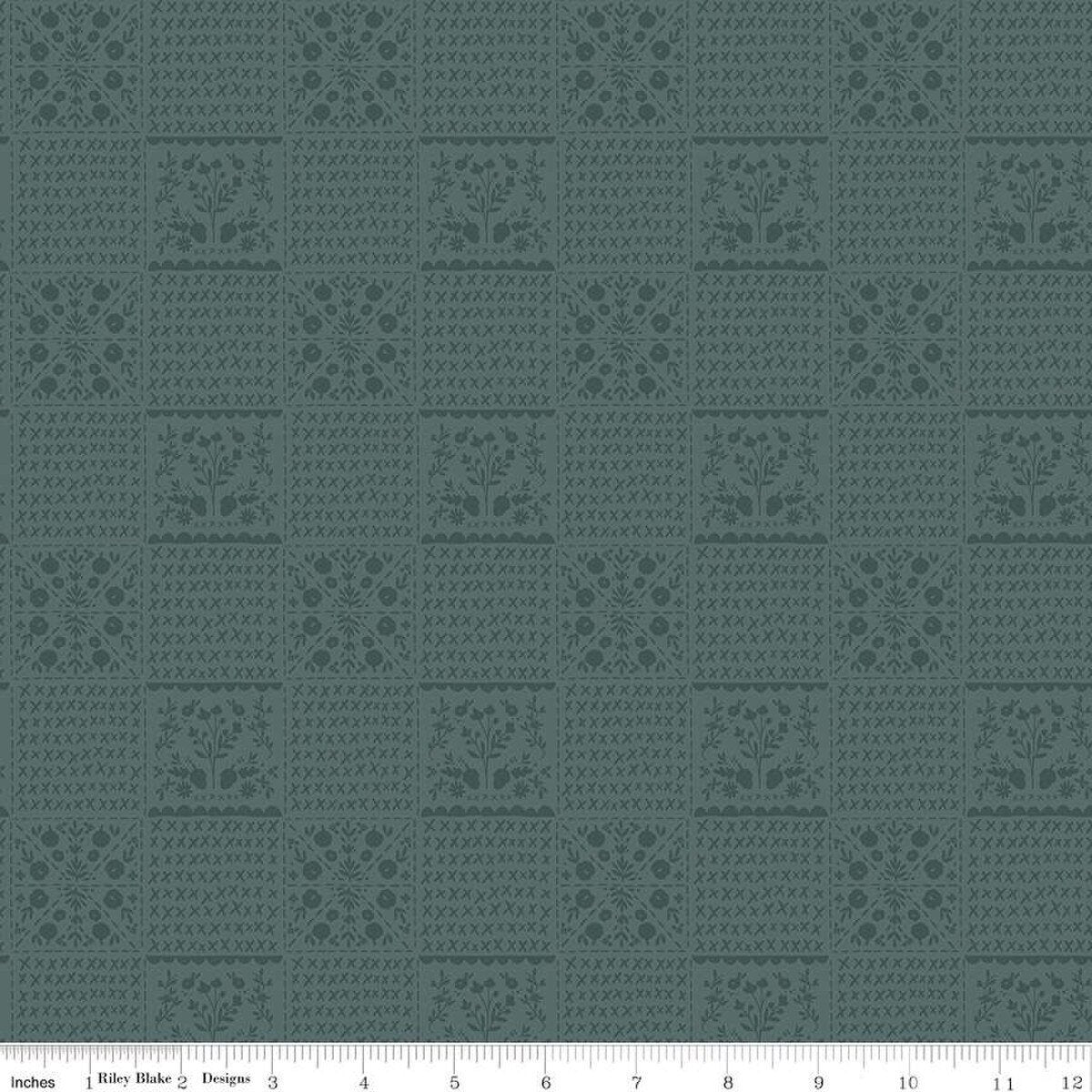Fabric Riley Blake Stone Vintage Squares Happy Fall Days by the Quarter Yard C16343-STONE