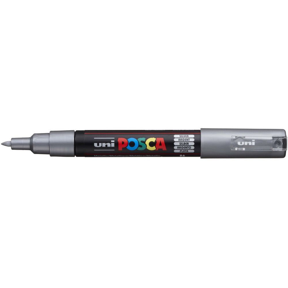 Uni Posca - PC-1M - Silver Extra-Fine Bullet Tip Acrylic Paint Pen