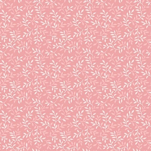 Fabric Henry Glass Pink Packed Allover Leaf Victorian Garden by the Quarter Yard 3414-22