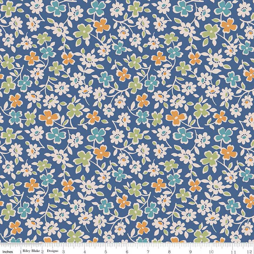 Fabric Riley Blake Denim Cosmos Autumn 108" Wide Back by the Quarter Yard WB14672-DENIM