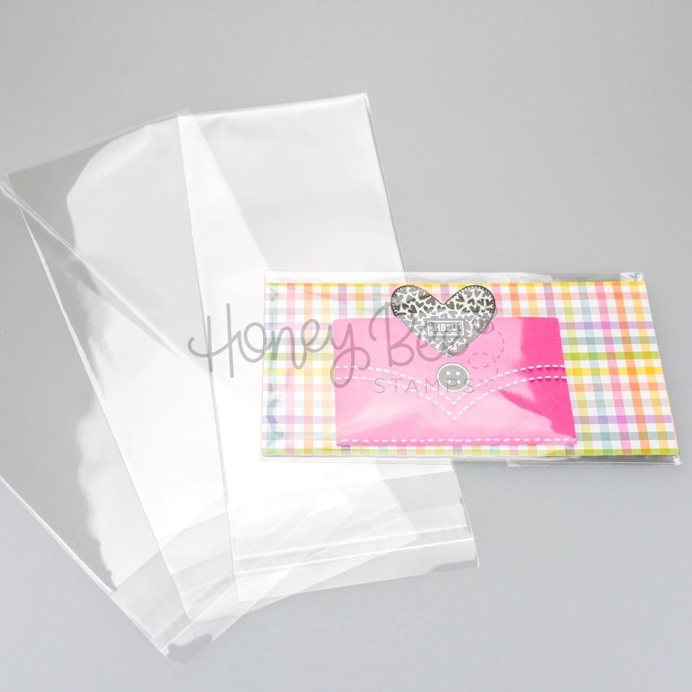 Crystal Clear Cello Bags 100 Pack - Mini Slimline 3-5/16" x 7-1/8"