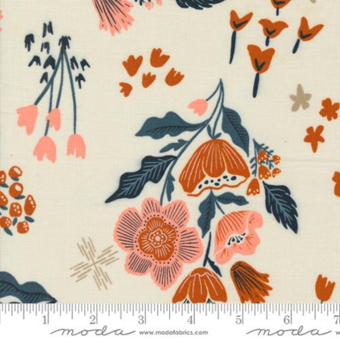 Fabric Moda Eggshell Garden Tales Folk & Lore by the Quarter Yard 45600-11