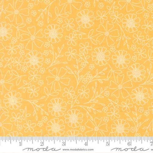 Fabric Moda Goldenrod Garden Sketch In the Garden by the Quarter Yard 29231-38