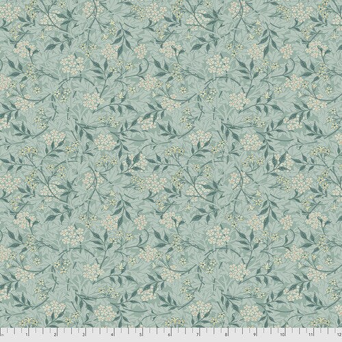 Fabric FreeSpirit Morris & Co. Aqua Jasmine by the Quarter Yard PWWM059.AQUA