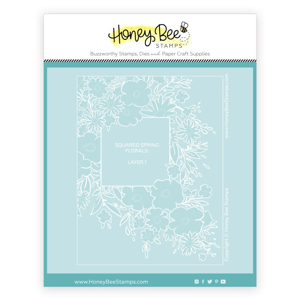 Squared Spring Florals - Set of 6 - 6"x6" Coordinating Stencils