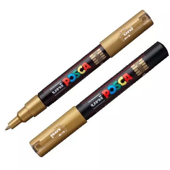 Uni Posca - PC-1M - Gold Extra-Fine Bullet Tip Acrylic Paint Pen