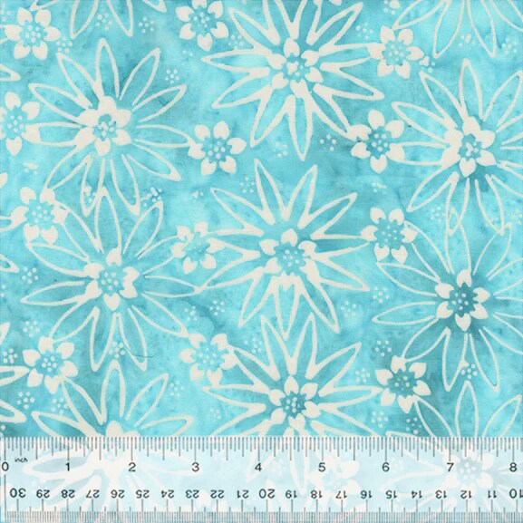 Fabric Anthology Aqua Star Flower JDJ Lagoon Batiks by the Quarter Yard 3619Q-X