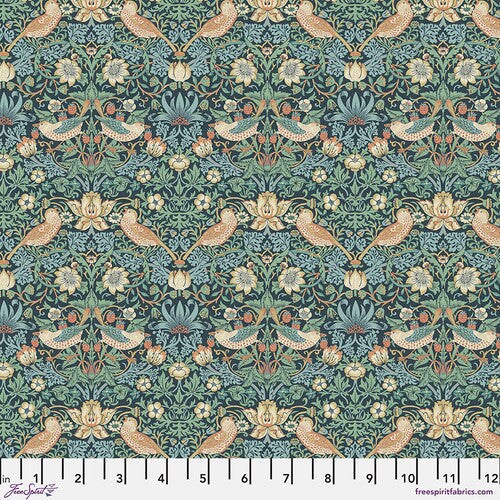 Fabric FreeSpirit Morris & Co. Marine Mini Strawberry Thief by the Quarter Yard PWWM002.MARINE