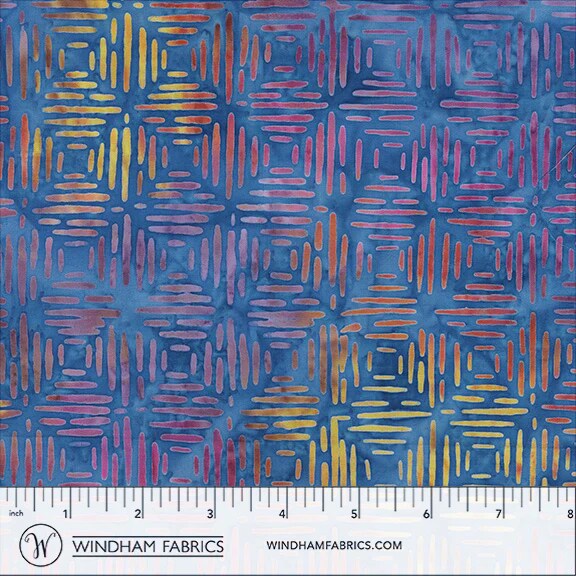 Fabric Anthology Batiks Vivid Line Squares Blaze by the Quarter Yard 2964Q-X