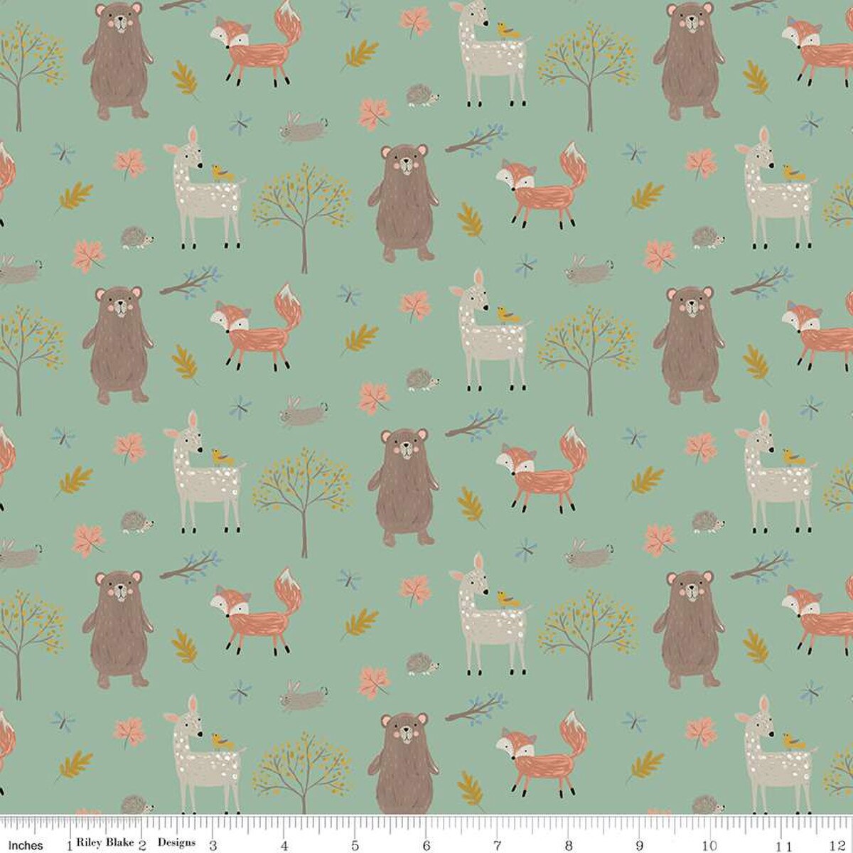 Fabric Riley Blake Pine Woodland Creatures Designer Flannel by the Quarter Yard F16023-PINE