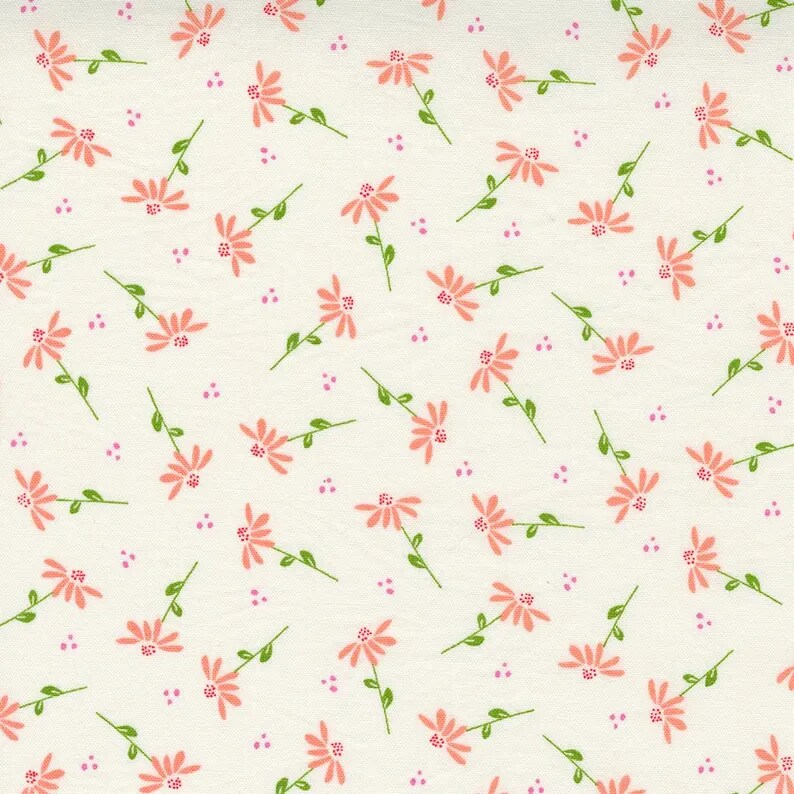 Fabric Moda Ivory Flowers Sincerely Yours by the Quarter Yard 37612-11