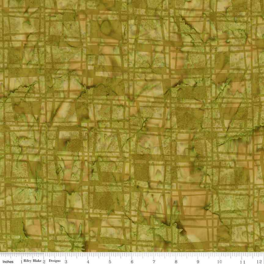 Fabric Riley Blake Artichoke Check Expressions Batiks Retro Revival by the Quarter Yard BT23273-321