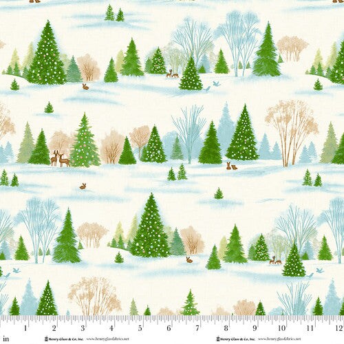 Fabric Henry Glass Multi Forest Frosty and Forest Friends by the Quarter Yard 2039-46
