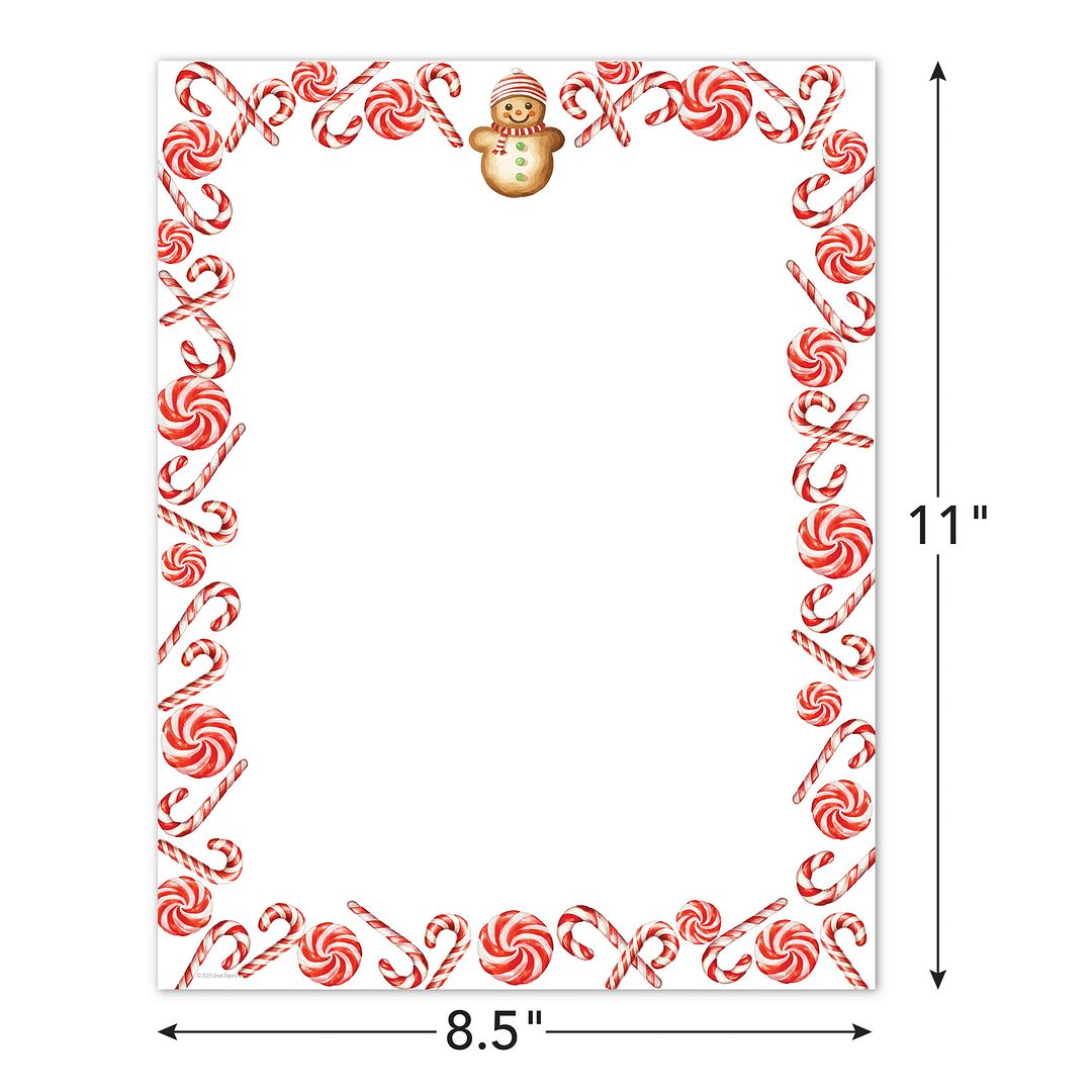 Great Papers! Stationery Holiday Letterhead, Peppermint and Snowman, 8.5"x11", Printer Friendly, 50 Sheets