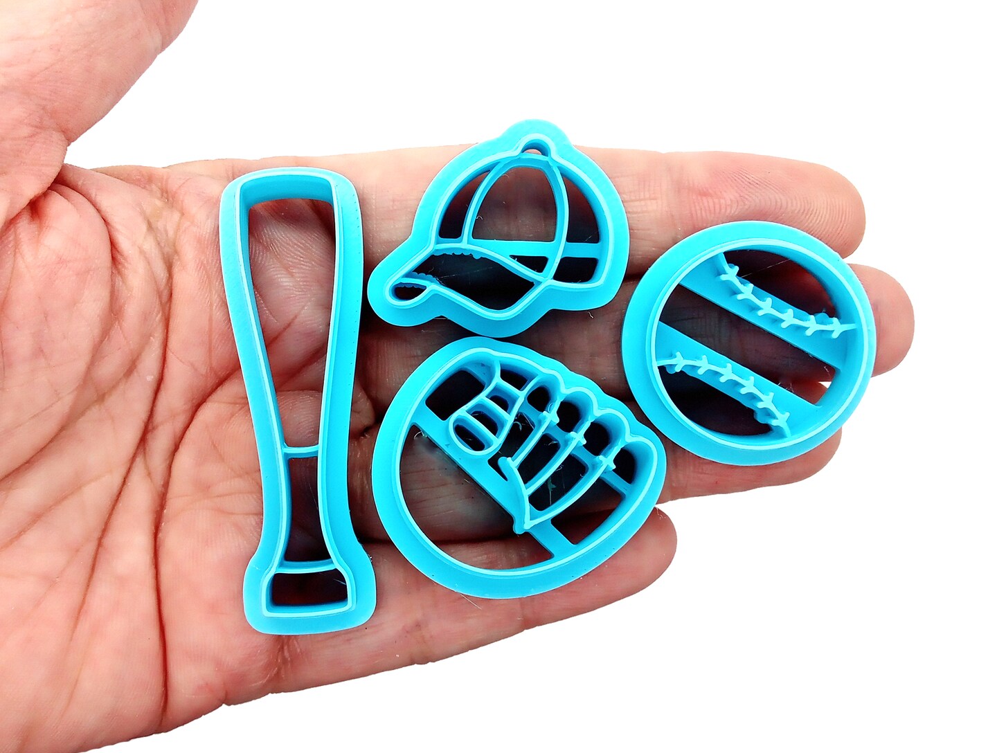 Baseball Sports Clay Cutters, 4 pc, Includes Bat Ball Glove & Cap, Adorabilities