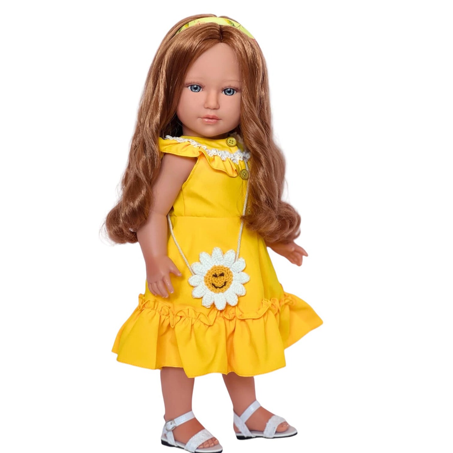 Freya: The Enchanting 18-Inch Doll with Fiery Red Hair and Mesmerizing Blue Eyes