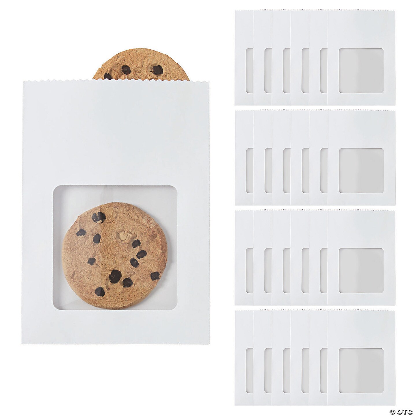 White Paper Treat Bags with Cellophane Window 5 3/4" x 8" - 24 Pc