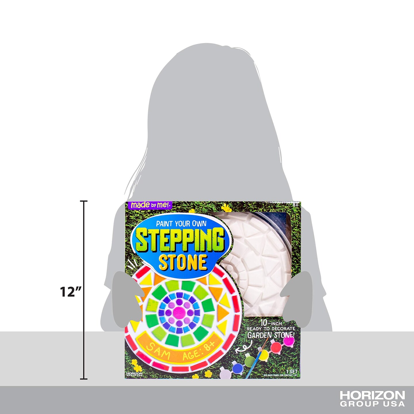Paint Your Own Mosaic Stepping Stone, Custom Name Garden Stone, DIY Stepping Stone Kit, Great Spring &#x26; Summer Painting Activity, Arts &#x26; Crafts Kit for Kids Ages 5, 6, 7, 8, 9