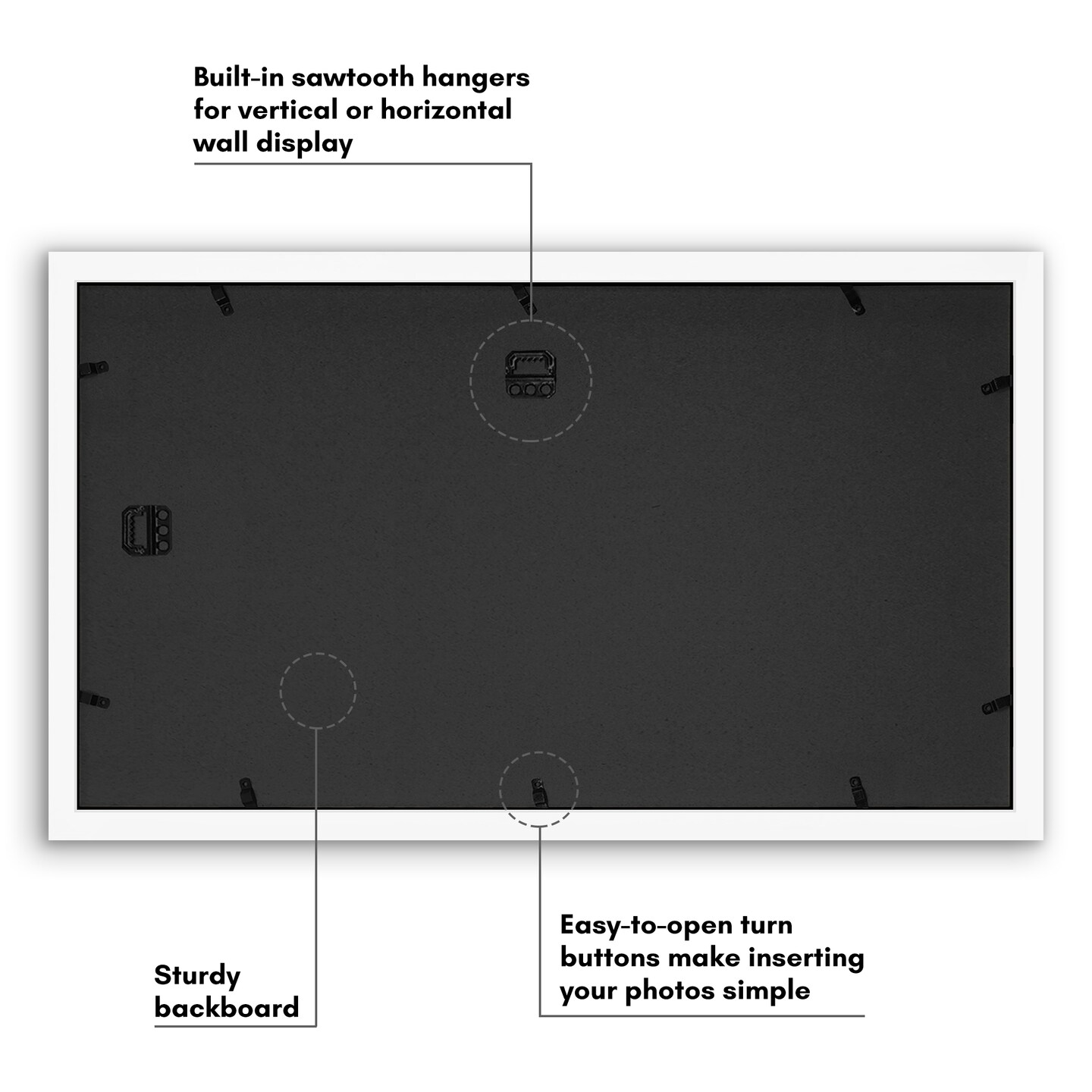 Americanflat 12x22 Collage Picture Frame - Fits Eight 4x6 Photos or One 12x22 Picture