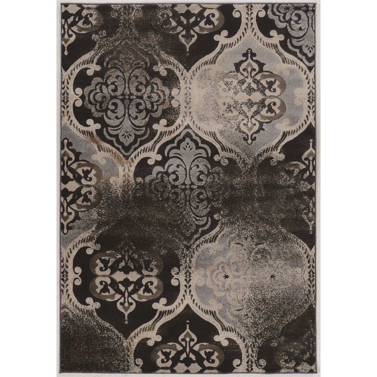 Jewel Arthur Blue Beige Area Rug 8 X 104&#x22; Powerloomed 100% Polypropylene