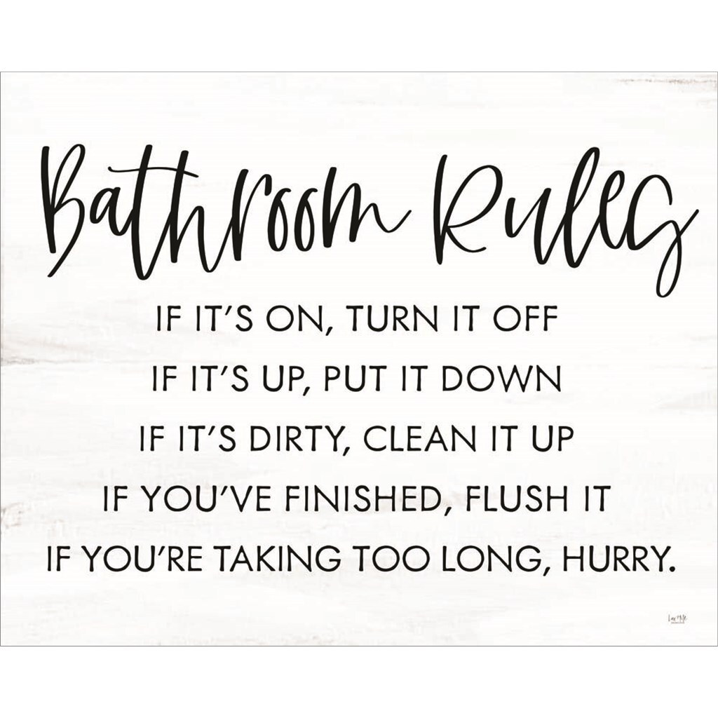 Bathroom Rules by Lux + Me Designs 20&#x22; x 16&#x22; Canvas Wall Art