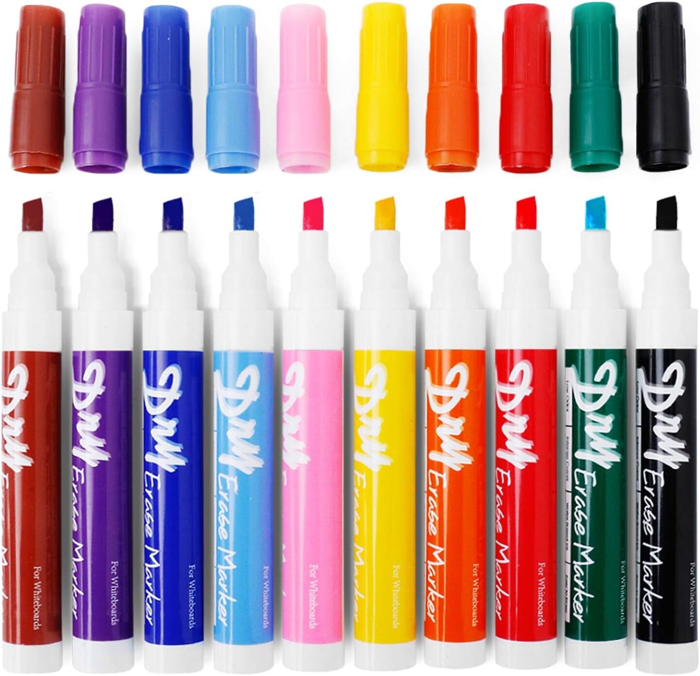 Black Dry Erase Markers Low Odor Chisel Tip Whiteboard Markers Pack of 10