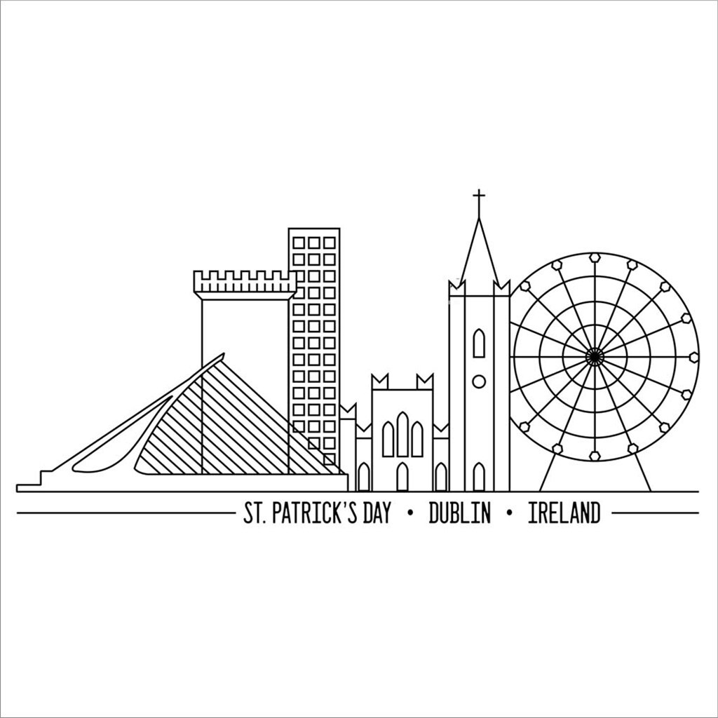 In Black &#x26; White Travel X-Ireland by JC Designs 12&#x22; x 12&#x22; Canvas Wall Art
