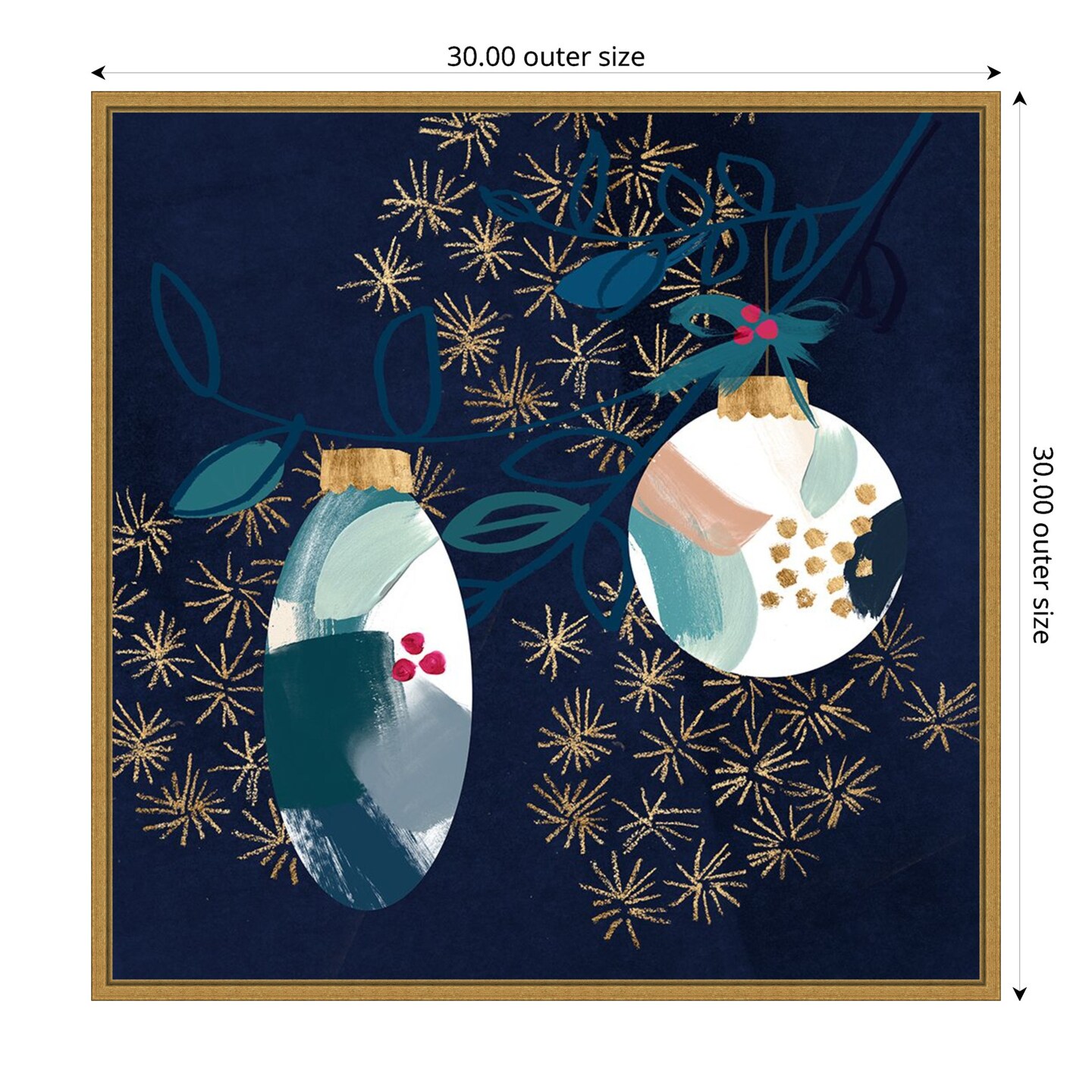 Crafty Blue Christmas I by Jennifer Paxton Parker Framed Canvas Wall Art