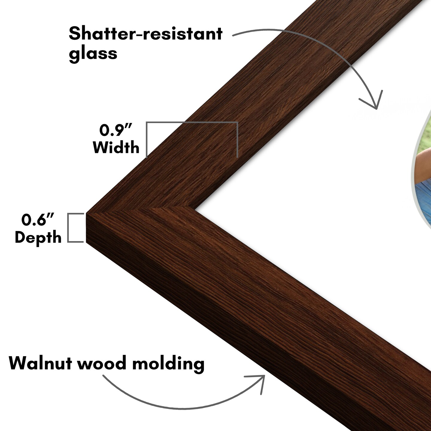 Americanflat Picture Frame with Oval-Shaped Mat - Ideal for Any Room, Living Rooms, Dorm Room