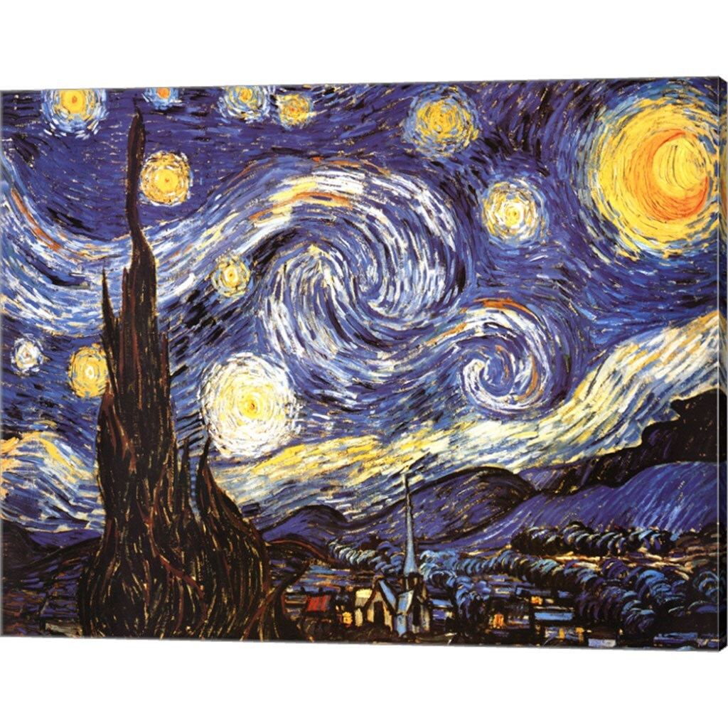The Starry Night, c.1889 by Vincent Van Gogh 20" x 16" Canvas Wall Art