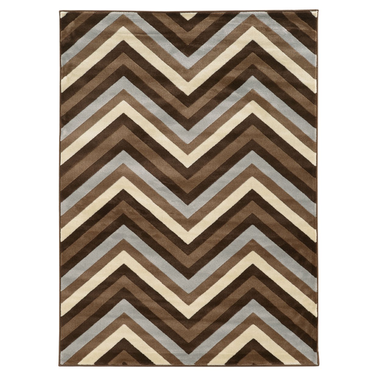 Roma Chevron Area Rug Chocolate 8X10 Modern Geometric Design Neutral Palette