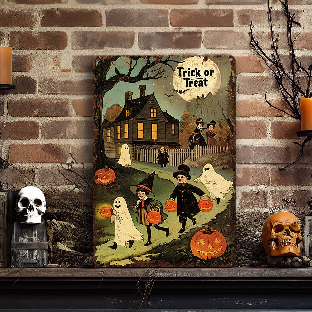 Halloween Trick or Treat Metal Wall Art, Metal Wall Art, Special Day Halloween Metal Wall Sign, Metal outlet Wall Hanging, Halloween Metal Gift