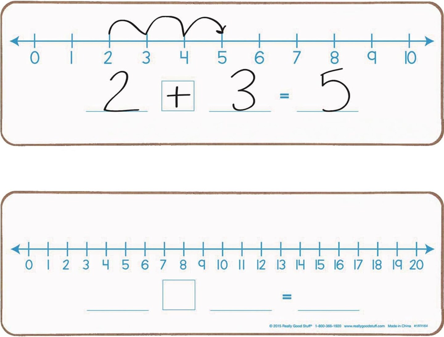 Number Line Dry Erase Boards &#x2013; Two-Sided Boards Feature 0-10 Number Line on One Side, 0-20 on the Other, Write and Wipe, 12&#x201D;X4&#x201D; (Set of 6), Number Line for Students