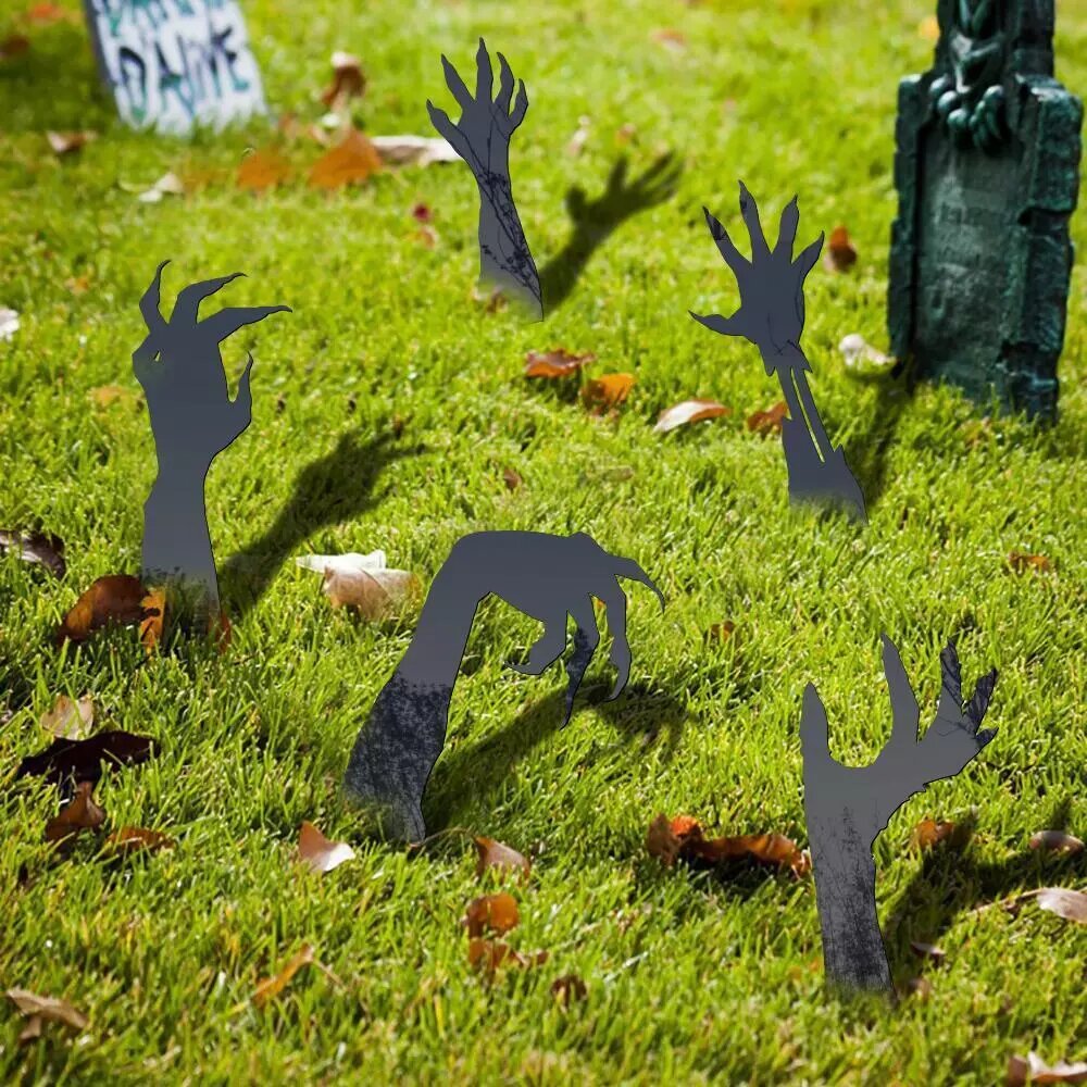 Kitcheniva 5 Pcs Halloween Ghost Hand Silhouette Garden Decoration