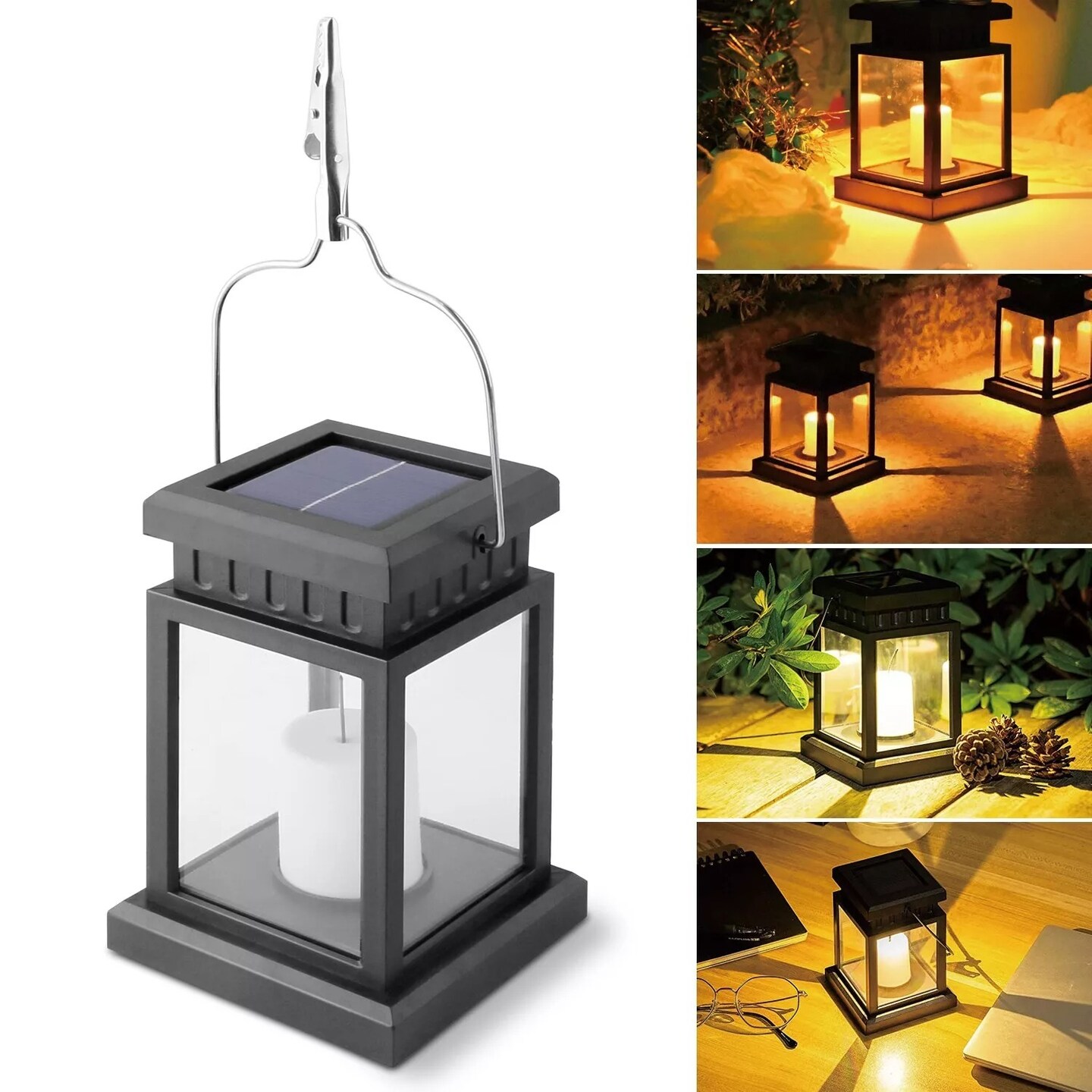 Outdoor Solar Light LED Hanging Wall Lantern Walkway Lamp Dusk Dawn Garden Decor