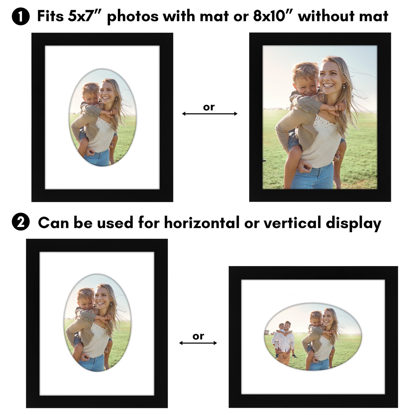 Americanflat Picture Frame with Oval-Shaped Mat - Ideal for Any Room, Living Rooms, Dorm Room