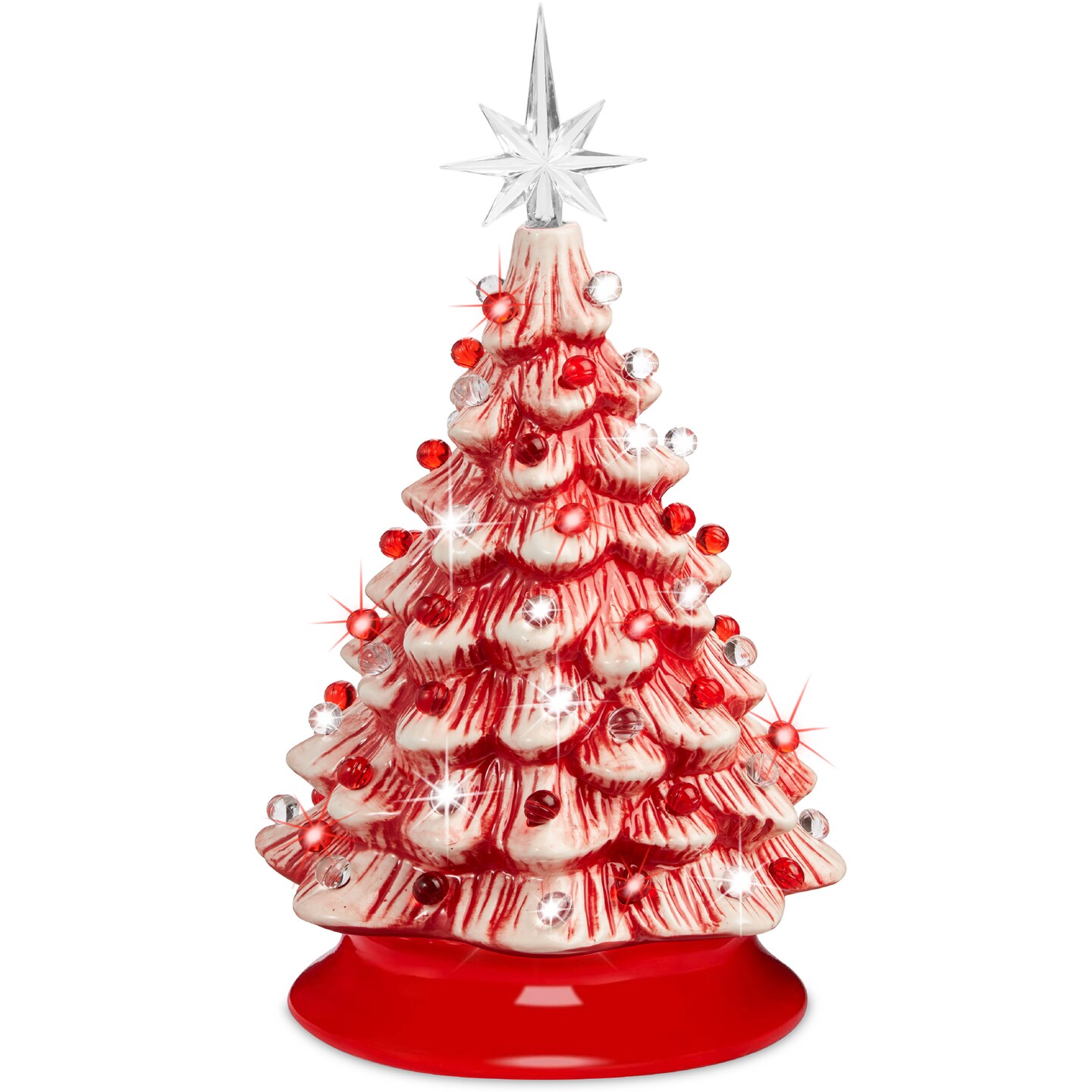 Best Choice Products 15in Ceramic Christmas Tree, Pre-lit Hand-Painted Holiday Decor w/ 64 Lights