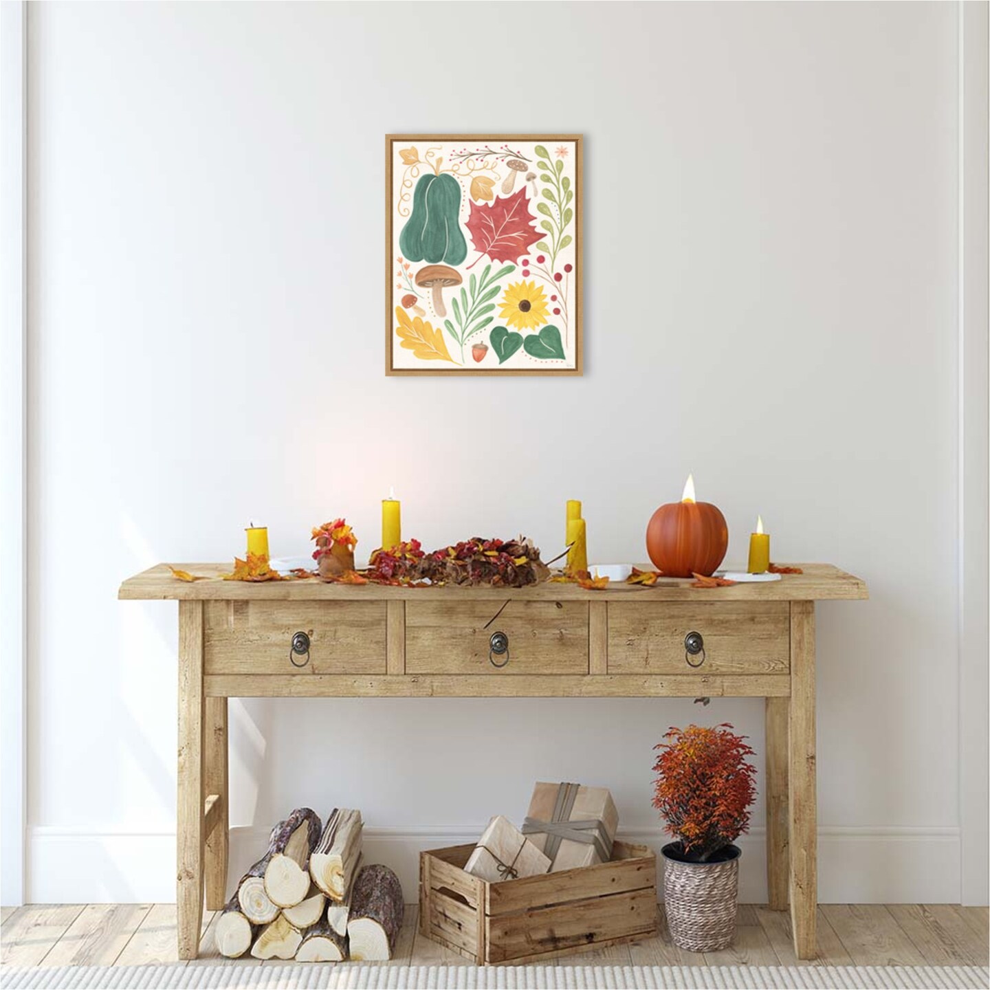 Mod Harvest II by Veronique Charron Framed Canvas Wall Art