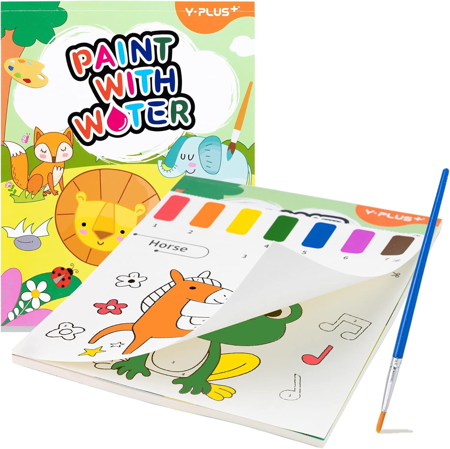 Toddler Paint with Water Books, Children's Watercolor Painting Sheets, Ages 1-3, 2-4, Art Project Present for Brush Drawings of Animals