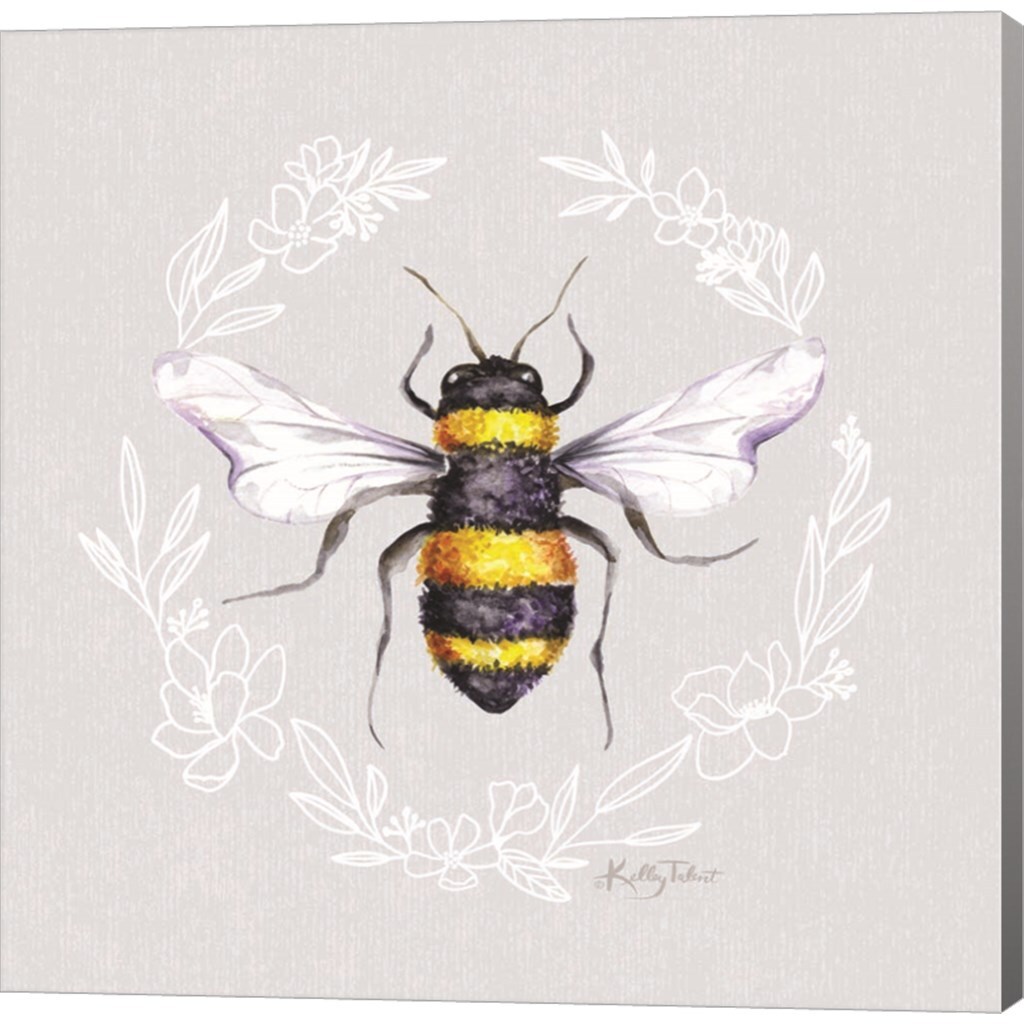 Honey Bee I by Kelley Talent 12&#x22; x 12&#x22; Canvas Wall Art