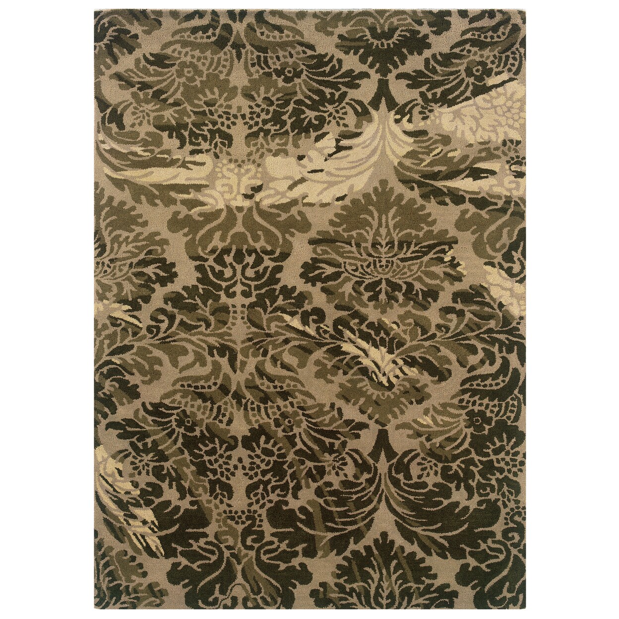 Florence Danika Taupe Wool Area Rug 5X7 Hand Tufted Transitional Design