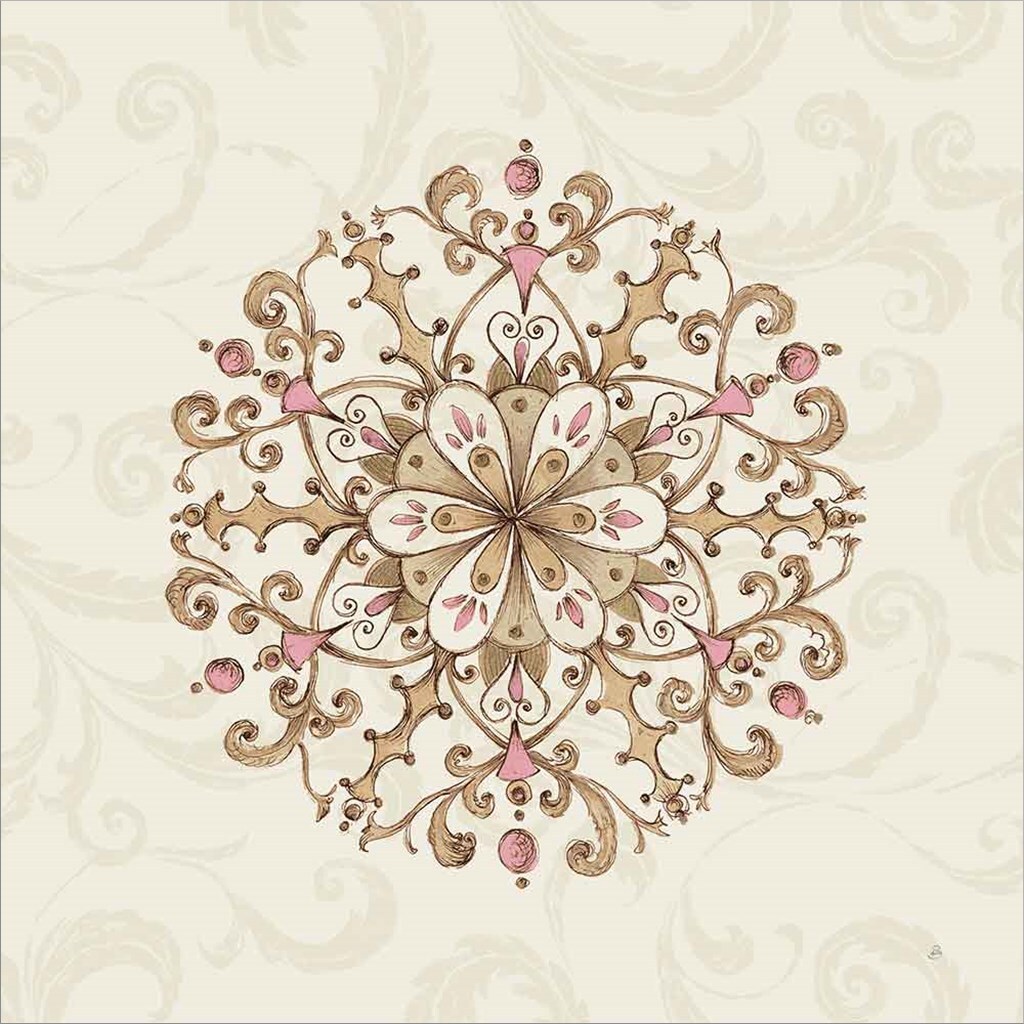 Elegant Season Snowflake III Pink by Daphne Brissonnet 12" x 12" Canvas Wall Art