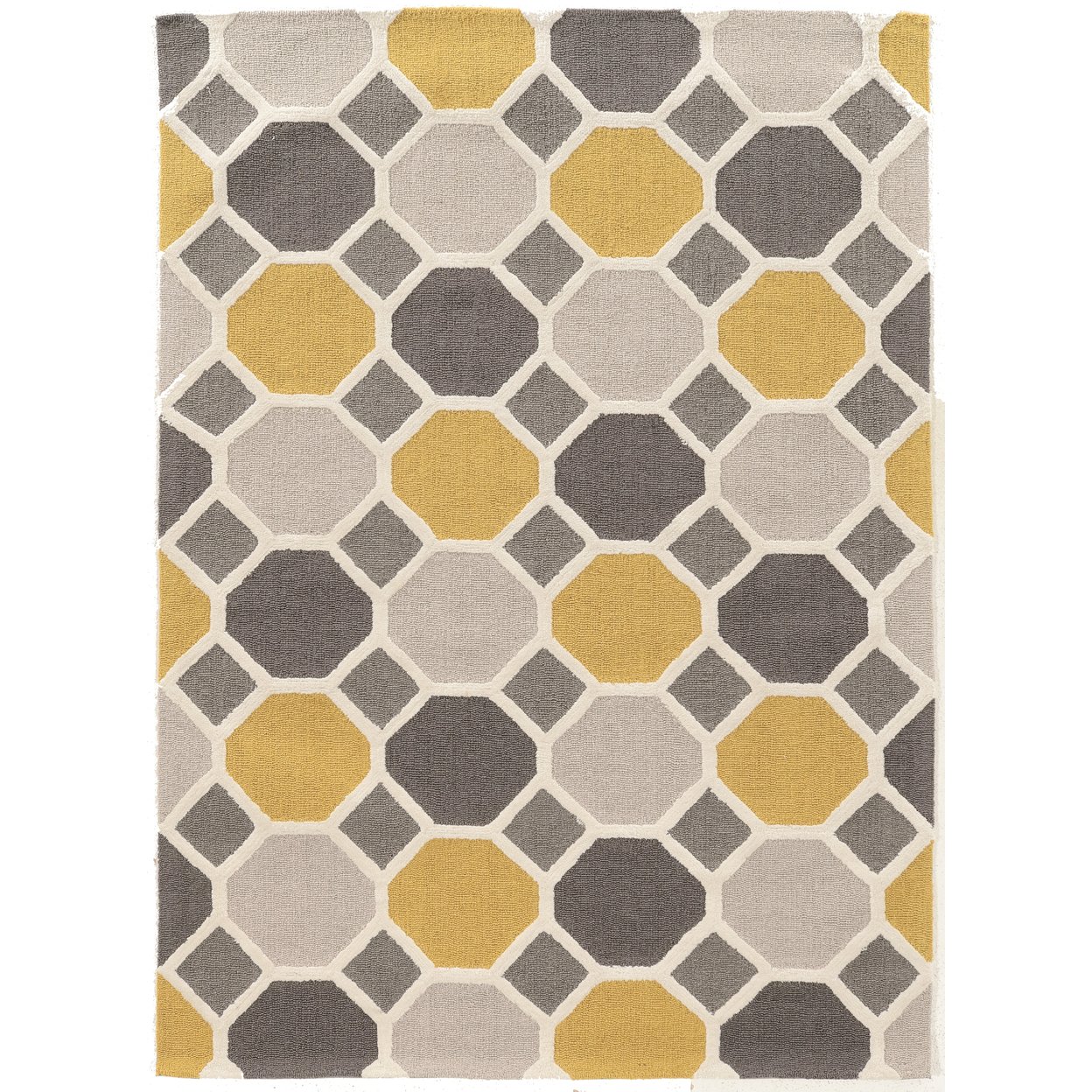 Trio Ceramic Grey Area Rug 5X7 Transitional Contemporary Design