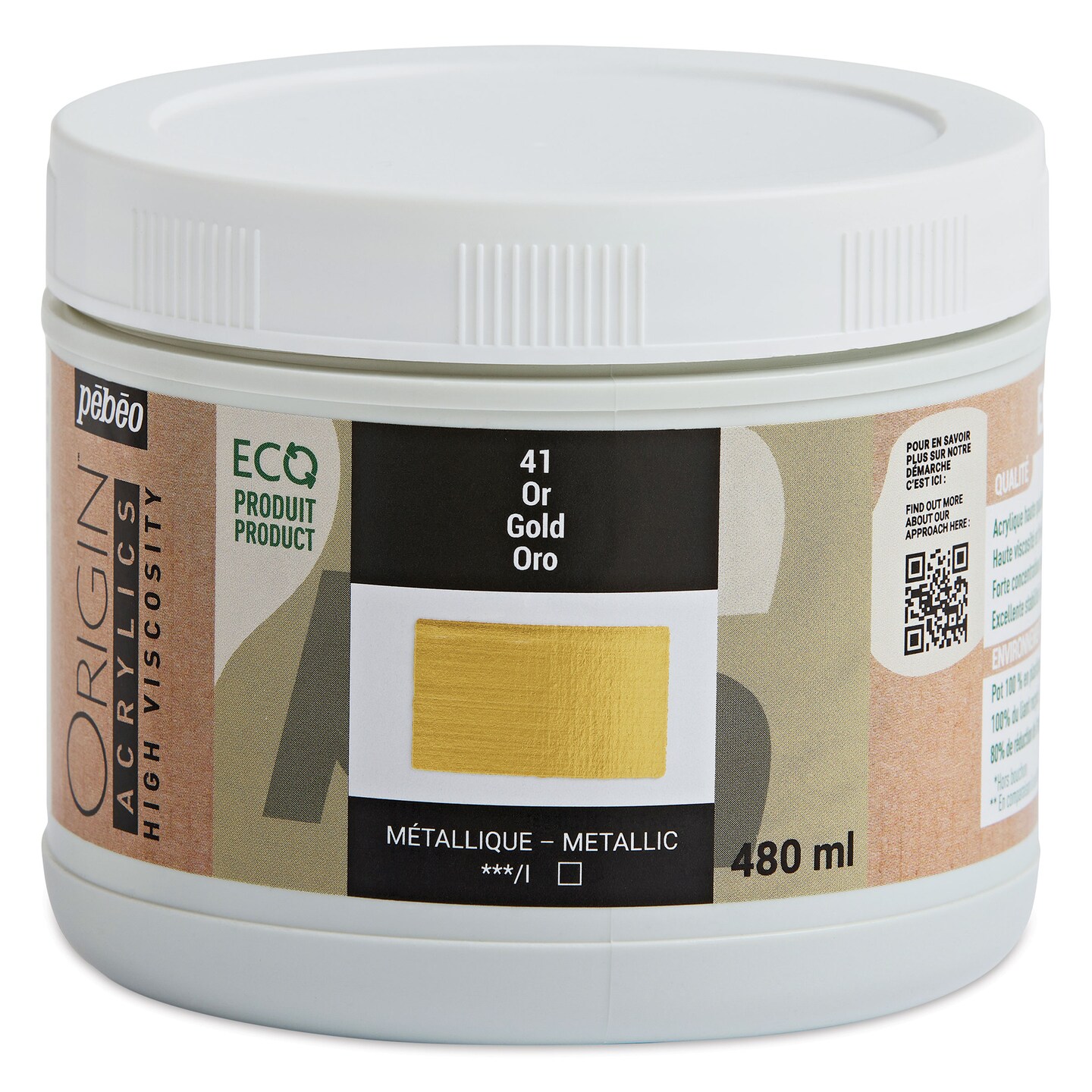 Pebeo Origin Acrylic Paint Gold, 480 ml Michaels