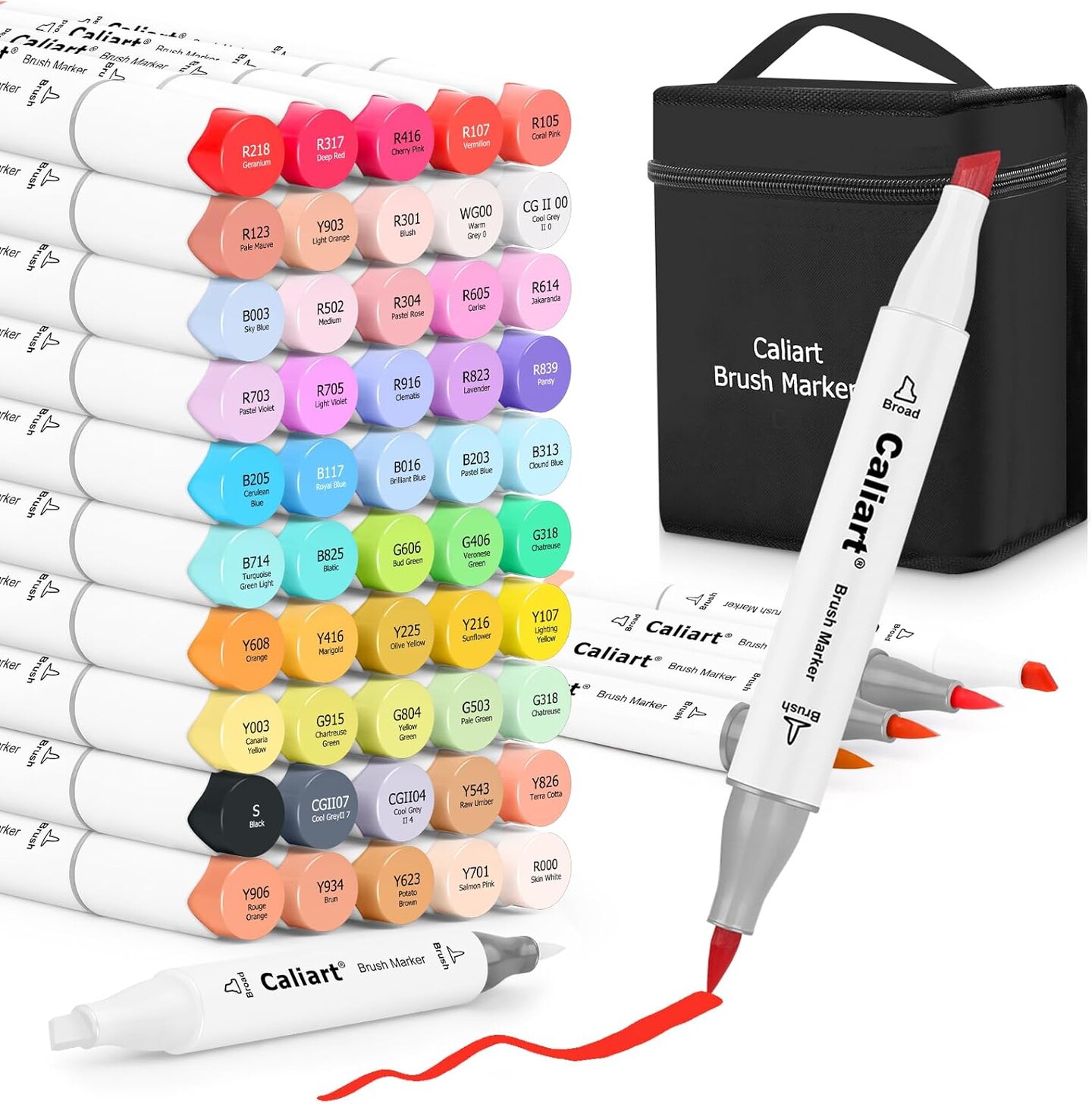 Aesthetic Cute Preppy Stuff School Supplies, Pens for Lettering Cards Drawing Mothers Day Gift for Mom, 51 Colors Dual Tip Artist Brush &#x26; Chisel Tip Sketch Art Markers