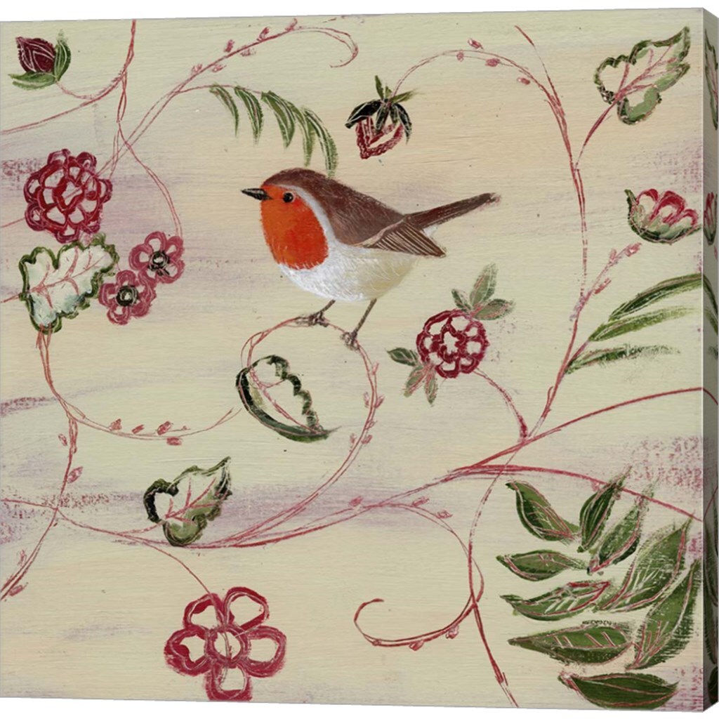 Tudor Robin by Lucy Grossmith 12&#x22; x 12&#x22; Canvas Wall Art